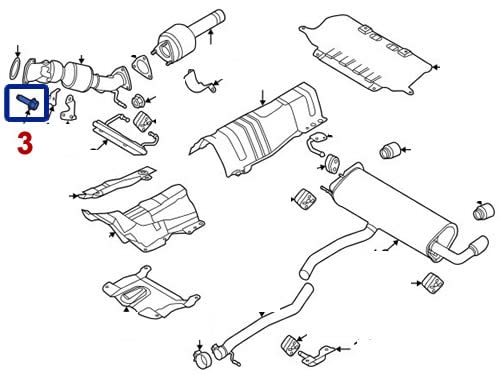 Genuine Exhaust Gasket to Catalytic Converter Bolt Set of 3 Compatible with Land ROVEER Range Rover LR2 EVOQUE Sport LR005738