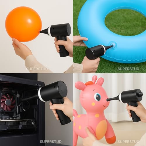 Image of SUPERSTUD Car Vacuum Cleaner 3 in 1 with 3 Attachments & Blower | Cordless Handheld Vacuum Cleaner for Wet & Dry Cleaning for Home /Office /Car /Keyboard /Travel /Sofa /Office (Black, S)