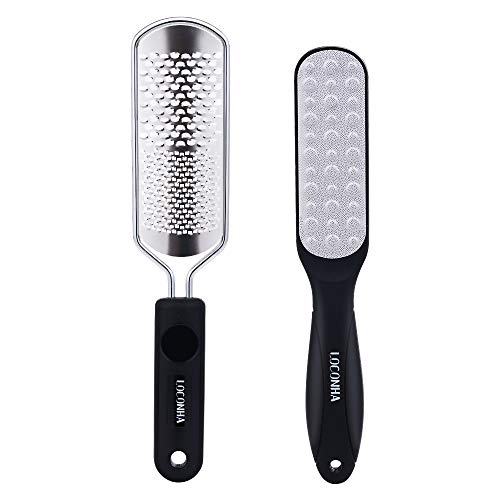 LOCONHA Foot Files Callus Remover, Stainless Steel Foot Rasp and Professional Foot Scrubber Pedicure Kit