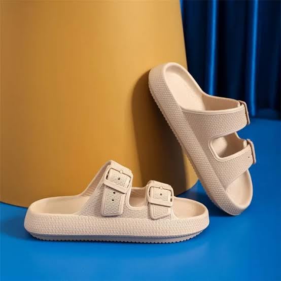 Image of Women Adjustable Open Toe Slide Sandals Classic Ultra Soft EVA Footbed Summer Designed to Fit Flat Buckle Sliders for Women & Girls