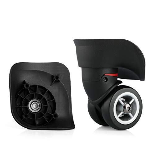 Luggage Wheel,Luggage Suitcase Wheels, 360 Degree Swivel Luggage Mute Wheel Suitcase Replacement Repair Wheels Parts Spinner (W042# L Szie)(Black)