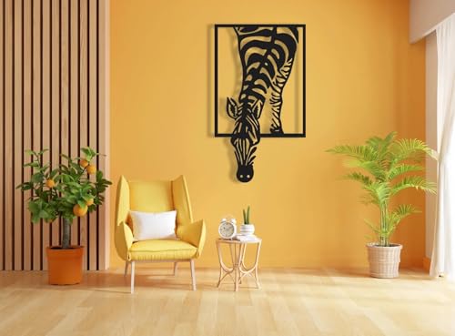 Image of BLIND SHOP Giraffe Metal Decor Metal Wall Decor for Home Decor | Wall Sculpture Home Decoration | Metal Art | Metal Wall Art | Home Wall Hangings Animal Metal Decor (Size 58 X 33 X 1.5 CM)