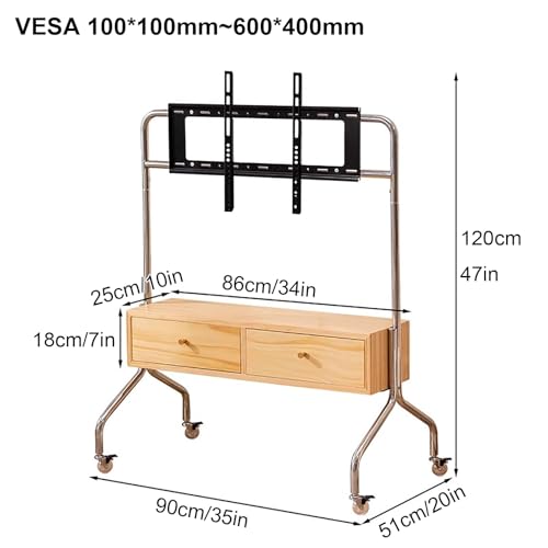 Soporte Móvil para TV con Ruedas para Pantallas 43-75" miniatura 3