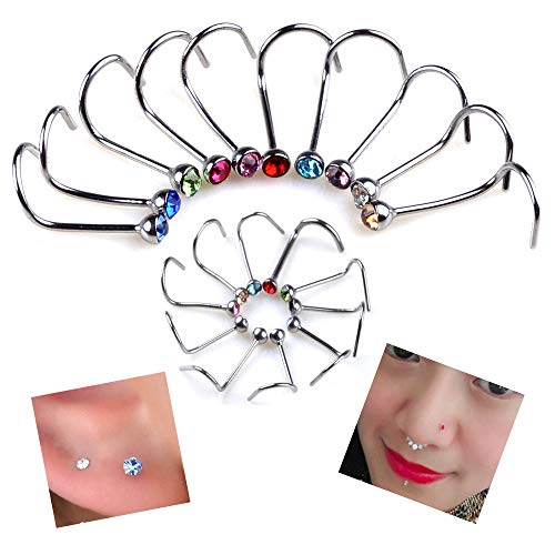 image for Nose Piercing Kit - WZPB 44Pcs Body Piercing Kit Includes Nose Rings P