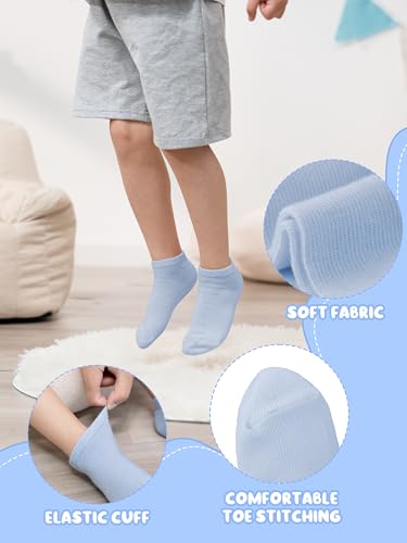 Cooraby 15 Pack Kids' Half Cushion Low Cut Athletic Ankle Socks Boys Girls Ankle Socks3
