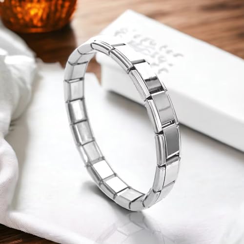 Quiges - 9mm Italian Style Charm Modul Edelstahl Pfotenabdruck für Italienische Armbänder