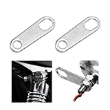 Dickno 2 PCS Motorcycle Turn Signals Brackets, Metal Vehicle Rear Indicator Light Location Holder with Hole, Straight 10mm Hole Shock Brackets, Universal Turn Signal Lamp Mounting Holder (Silver)