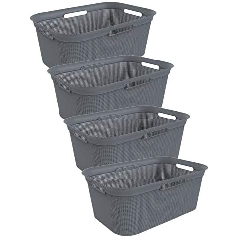 Rotho Brisen 4er-Set Wäschekorb 40l, Kunststoff BPA-frei Cover