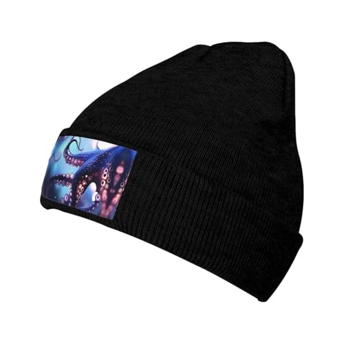 Octopuses Winter Stretch Loose Knitted hat, Men's Velvet Patch Beanie hat, Unisex Outdoor Sports Travel Fashion Warm ski hat Octopuses Winter Stretch Loose Knitted hat, Men's Velvet Patch Beanie hat, Unisex Outdoor Sports Travel Fashion Warm ski hat