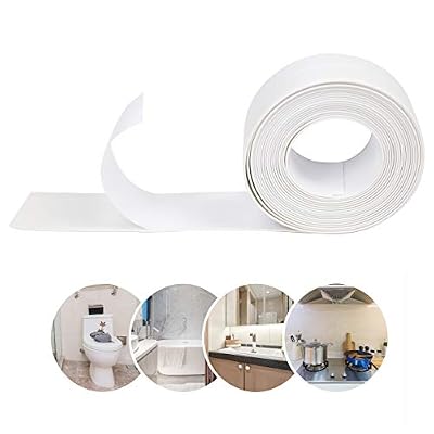 Homid PVC Caulk Strip for Bathtub,1.5Inch Wide,10.5Ft Length Self Adhesive Waterproof Anti-Mildew Sealing Caulking Tape, Edge Protector, Decorative Sealant Trim for Sink, Toilet and Bathroom,White