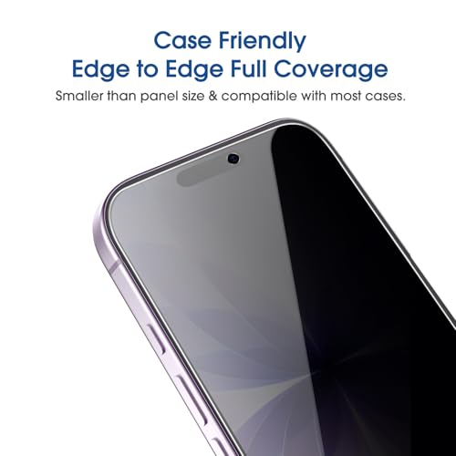 Image of amFilm OneTouch Privacy Screen Protector for iPhone 17 6.3'' + Camera Lens Protector | Auto-Alignment install | Bubble Free | 9H Tempered Glass | Shatterproof | Anti Privacy | Case Friendly 2+2 Pack
