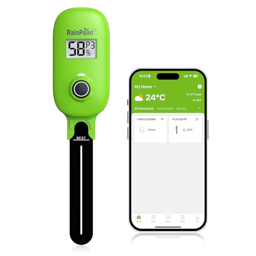 RAINPOINT Intelligenter Bodenfeuchtesensor mit App-Anbindung, Gateway erforderlich, Bewässerungssystem (Ohne Gateway)