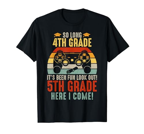 Gamer So Long 4th Grade Graduation 2024 5th Grade Gaming Boy T-Shirt