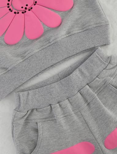 Image of Toddler Baby Boy Girl Clothes with Pockets 2PC Long Sleeve Pullover Sweatshirt and Pants Infant Fall Winter Outfit