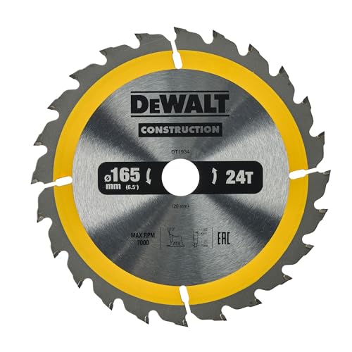 DeWalt DT1934-QZ - Hoja de sierra circular (165 x 20 mm, 24T, madera clavada)