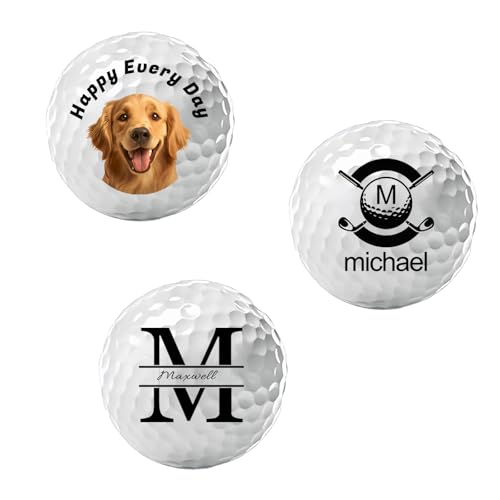 Customized Personalized Golf Balls - Custom Text or Logo Image Double-Sided Golf Balls - Customizable Gift for Golf Lovers