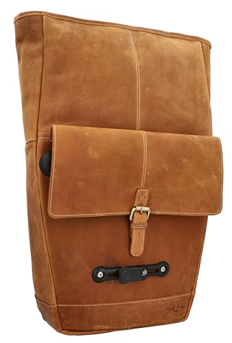 Gusti Fahrradrucksack Leder - Gareth T. Rucksack Gepäckträgertasche 2-in-1 Fahrradtasche Braun