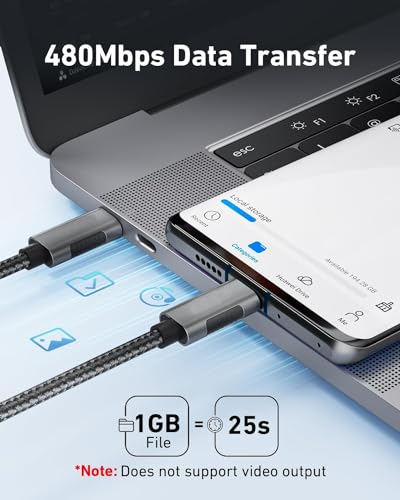 Image of Mizi C to C Cable, [240W, 6.6ft] Fast Charging Type C Charger Cord, Braided C to C Phone Charger Cable for iPhone 15 Pro Max Samsung S24 S23 Laptops iPad Switch Steam Deck - Grey