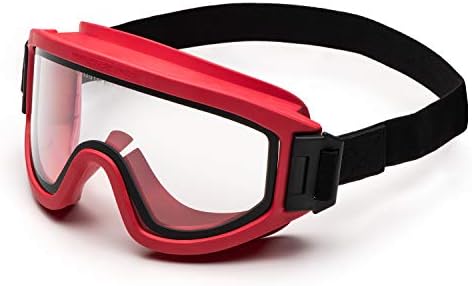 Univet 611.K0.10.01 "No.611" Safety Goggles with Clear Glass, Red