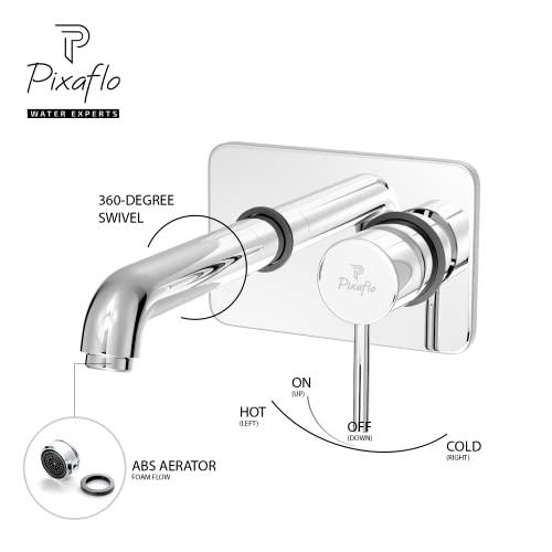 Image of Pixaflo Concealed Single Lever Basin Mixer with Exposed Parts Kit (Complete Set) (Florent)