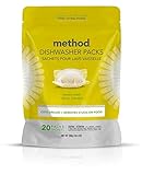 Method Power Dish Dishwasher Soap Packs, Lemon Mint, 20 Load