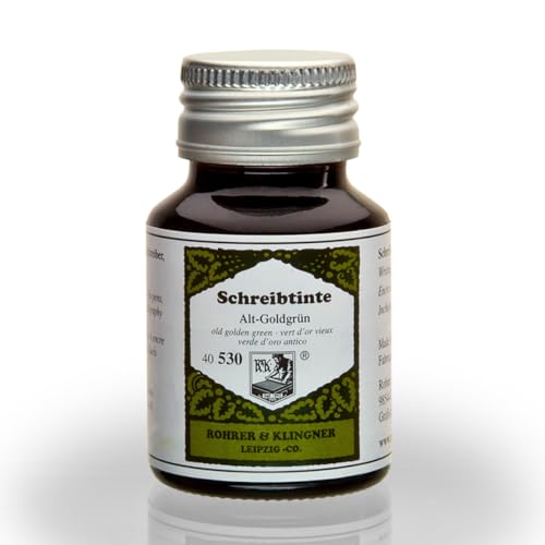 Rohrer & Klingner bottled fountain pen ink - Old Golden Green (50mL)