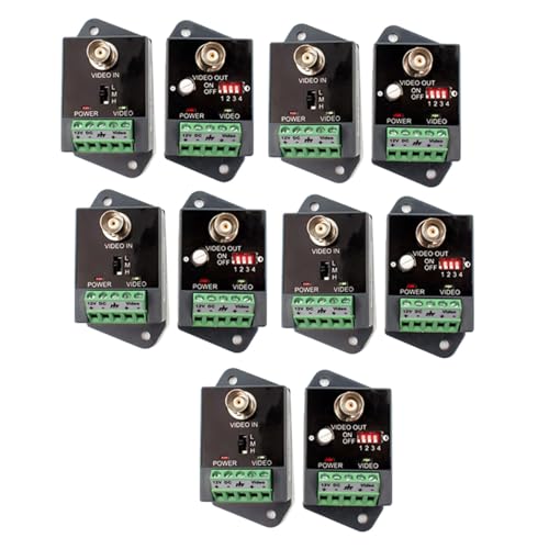 Uooduby 5X Balun de VíDeo Activo de un Solo Canal para Transceptor de VíDeo HD Activo CCTV HD-TVI CVI AHD