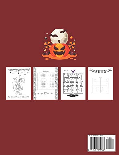 Halloween Activity Book for Kids Ages 4-8: Premium Halloween Coloring And Activity Book, Word Search ,Maze and Sudoku. for Preschool Kindergarten ... Games Books Large Print 8.5 x 11 inches image 4