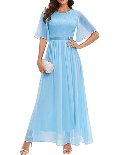 Bbonlinedress Abendkleider elegant für Hochzeit Spitzen Chiffon Ärmel...