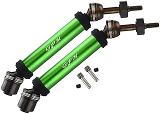 Traxxas Rustler 4X4 VXL (67076-4) / Hoss 4X4 VXL (90076-4) Upgrade Parts Harden Steel #45 Rear Axle CVD Drive Shaft With Alloy Body - 1 Pair Set Green