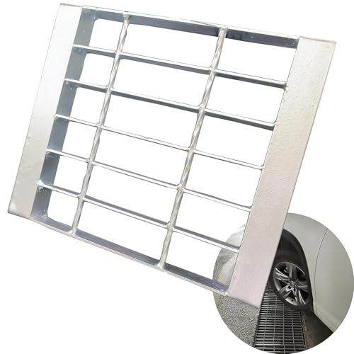 Image of Galvanized Steel Drain Grate with Lip, Channel Cover 12x12 in