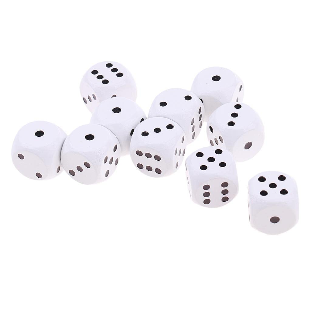 Dados de Madera de Seis Caras con Material Resistente Blanco 7