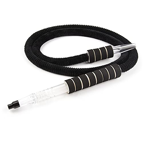 Hookah Ice Hose HOOWA 72'' Frozen Shisha Pipe Soft Touch Colorful Foam Handle Aluminum Hookah Tip Premium Shisha Hookah Accessories (Black)