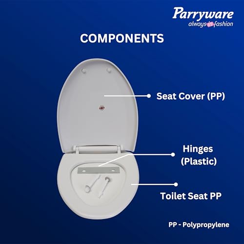 Image of Parryware Casa Soft Close Seat Cover (E83001C) with Adjustable Hinges | Eco-friendly Material with Superior Finish |Round Shape & Ultra White Colour Commode Seat Cover Antibacterial Technology