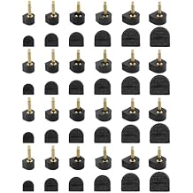 24 Pairs High Heel Replacement Tips U-Shape, Non-Slip Women Shoes Heel Tips Repair Kit, 6 Size 7/8/9/10/11/12mm, Black