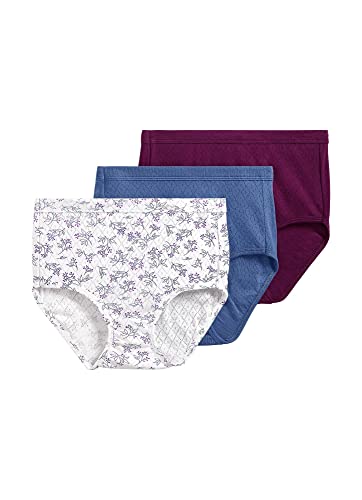 Image of Jockey Women's Underwear Elance Breathe Brief - 3 Pack, Deep Raspberry /Berry Sprig /Tornado Blue, 8 (100199084)