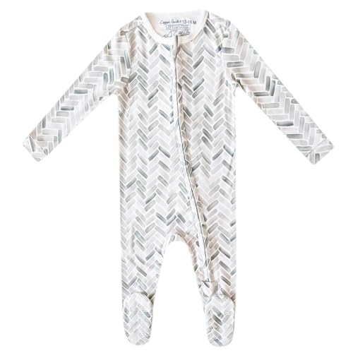 Image of Copper Pearl Zip-Up Footie Baby Pajamas - Soft Newborn Onesies for Boys & Girls, Tag-Free with Two-Way Zipper Baby Sleepers for Newborn - 24 Months, Alta