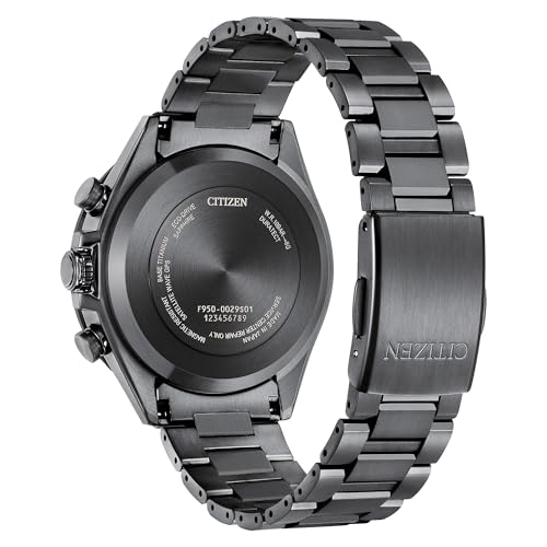 Image of CITIZEN Mens Eco-Drive Attesa Satellite Wave GPS Chronograph, Black Super Titanium with DLC Coated Case & Bracelet, Black Dial (Style: CC4055-65E)