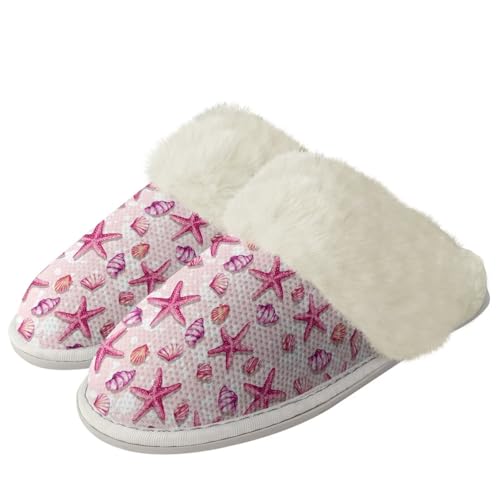 Plush Shoes for Women Fuzzy Slippers with Fur Edges Closed Toe Soft Warm Bedroom Shoes for Winter Apartment