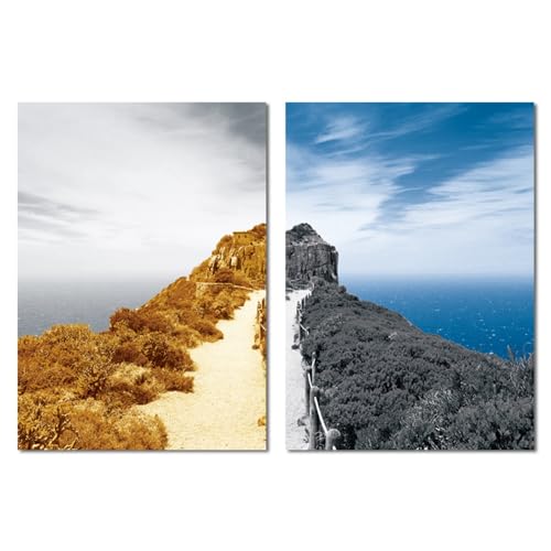 Peinture sur toile paysage alpin abstrait pour s'évader depuis son salon