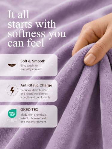 Image of Utopia Bedding Ultra Soft Fleece Bed Blanket Queen Size Lilac (90x90 Inch)
