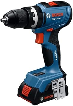 BOSCH GSB18V-65N 1/2 In. Brushless Hammer Drill/Driver - 575 In.-Lbs. Max Torque, Switchable KickBack Control, Rapid Mode Selector, Dual LED Worklights, All-Metal Chuck Bare Tool