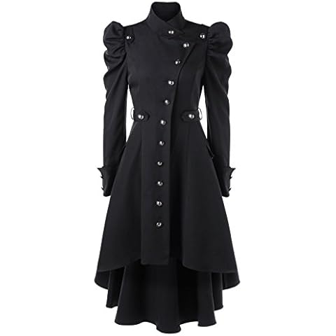 Nihsatin Women Gothic Steampunk Corset Coat Cover