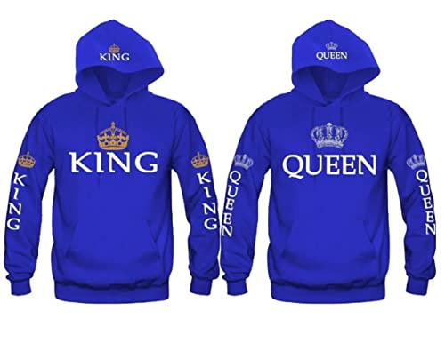 King Gold Queen Silver Crown Sweatshirt Hoodie Pullover Couples Matching3