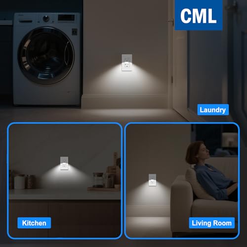 Image of CML 20A Outlet with Night Light for Hallyway & Bathroom, ETL Listed, 5 Pack