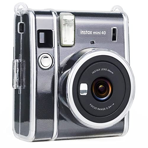 Wolven Clear Camera Case W Adjustable Rainbow Shoulder Strap Compatible With Fujifilm Mini 40 #TOP3