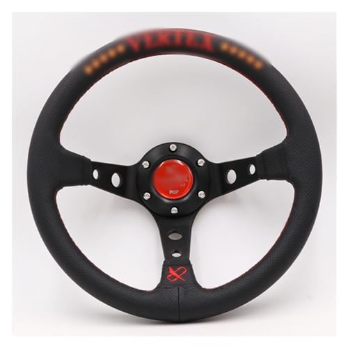 Volante da Corsa Ruote dello sterzo sportivo della deriva del ricamo di cuoio genuino da 13 pollici / 320mm(Red)
