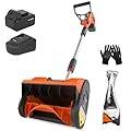 MAXLANDER Electric Snow Shovel Cordless, 20V 12-Inch Cordless Snow Blower, Battery Snow Shovel with LED Lights, Directional Plate and Adjustable Front Handle (4.0Ah Battery, Charger & Cover Included)