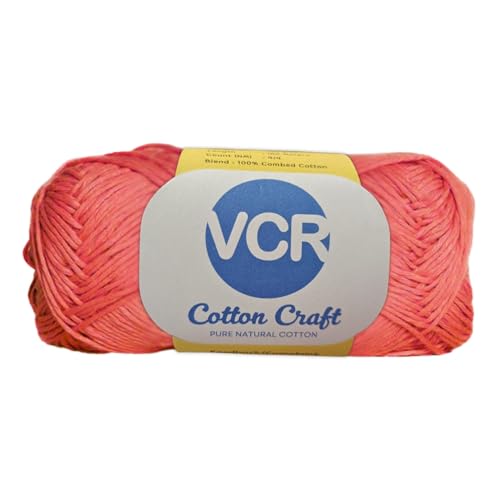 Image of VCR 8Ply Carrot Orange Cotton Craft Yarn, 100 Grams Hank, 160 Meters Length, Cotton Combed Ball for Crochet and Knitting, Pack of 1 Yarn, Suitable for DIY Crafts
