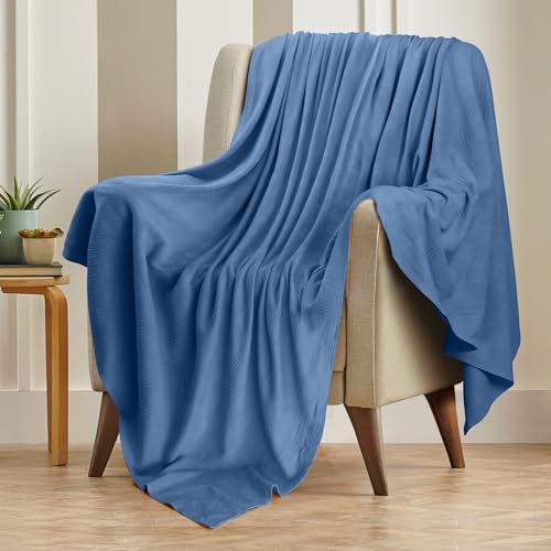 Utopia Bedding Wedgewood 100% Cotton Blanket [King Size - 90x108 Inch] 350GSM Lightweight, Soft and Breathable Thermal Blanket for All Seasons